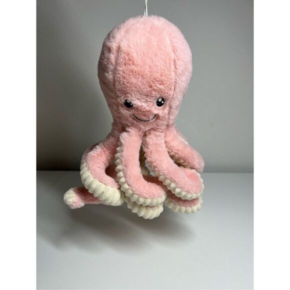 Pink Octopus Plush Stuffed Animal. 8" Tall. Soft Perfect Adorable. No tags. - Picture 3 of 4